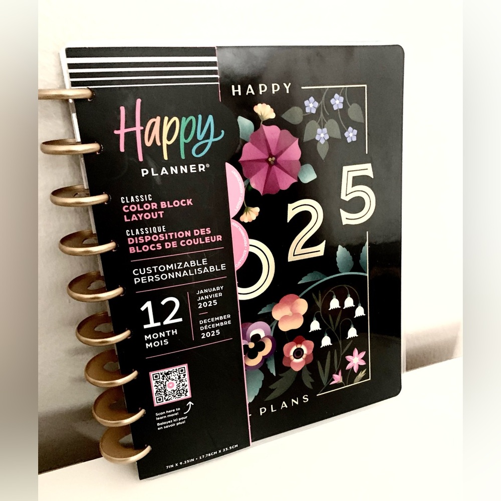 Happy Planner 2025 Black and Gold “Radiant Garden”